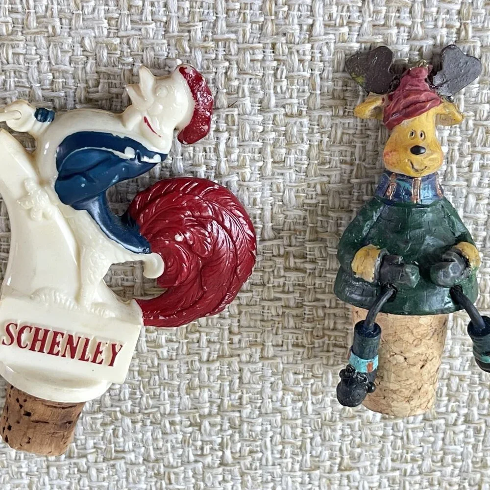 Vintage Wine Bottle Stopper lot of 2 Handmade bottle stoppers